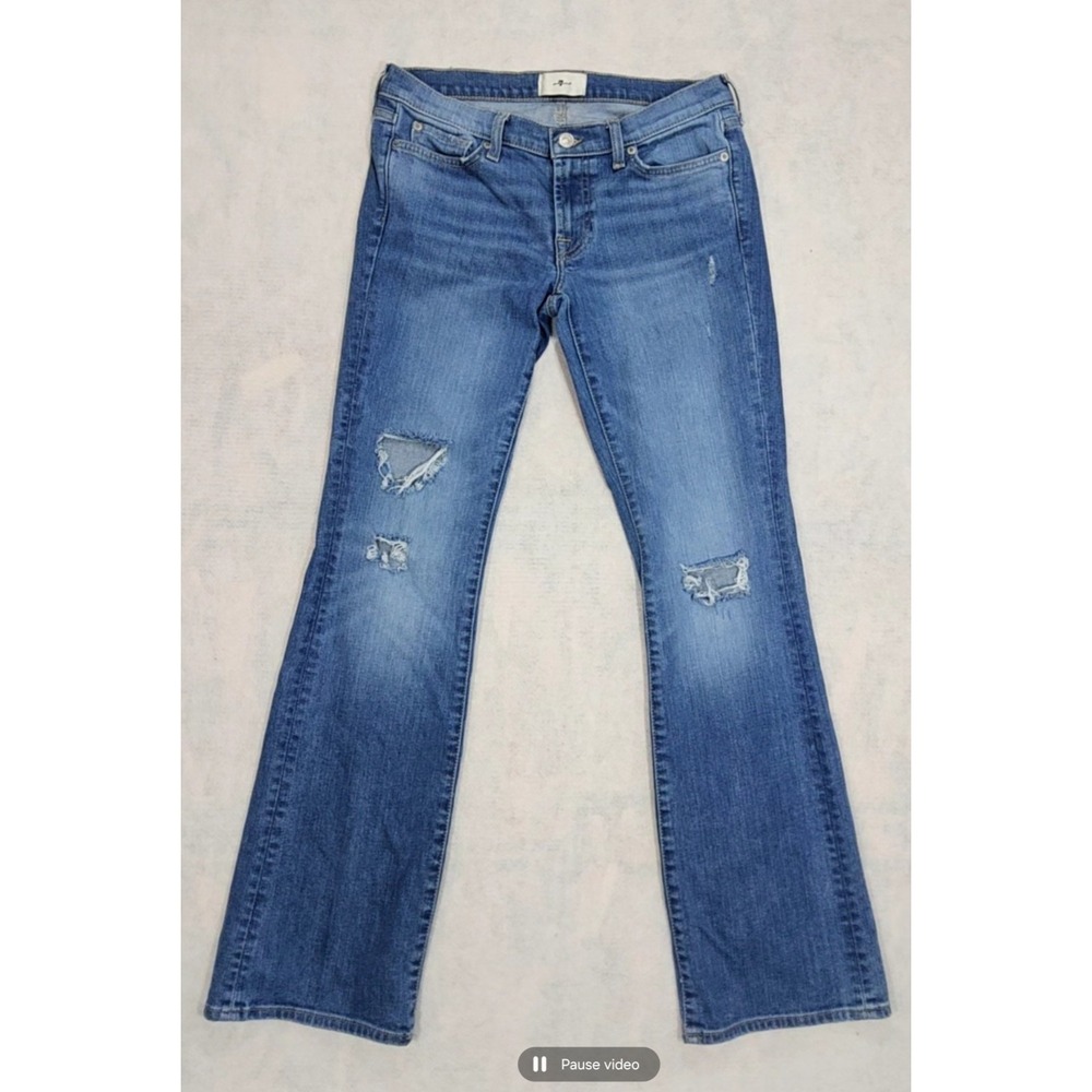 7 For All‎ Mankind Jeans Womens 28 Original Bootcut Low Rise Distressed Whisker